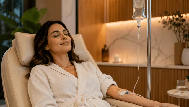 IV infusion therapy session at M Health clinical wellness center Plano TX